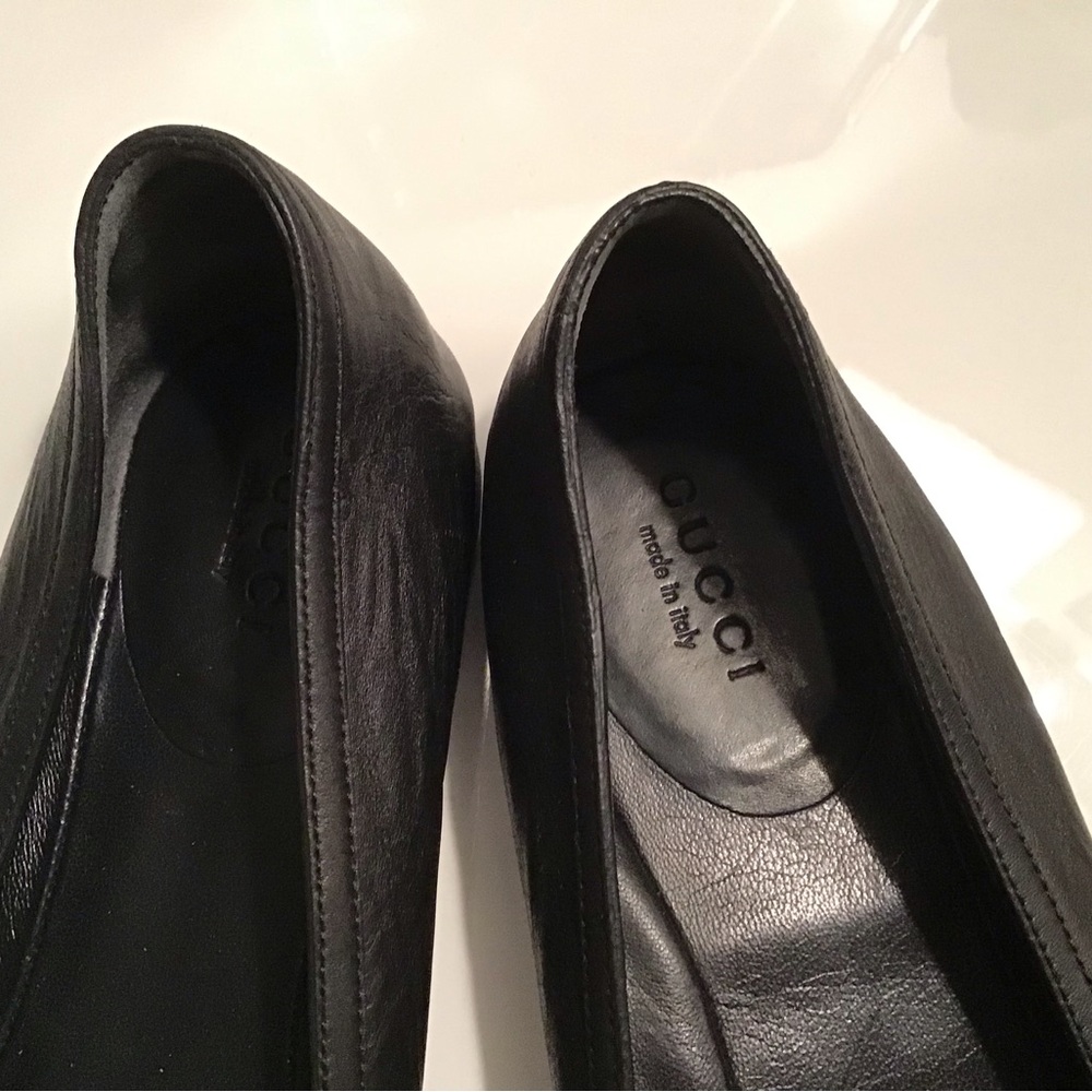 Gucci Black Leather BalletFlats. - Picture 3 of 5